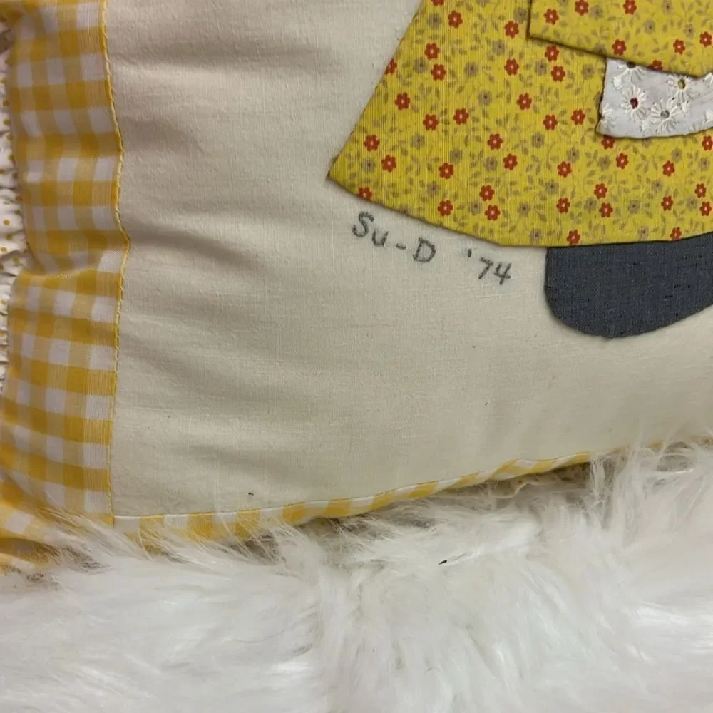 VINTAGE HAND MADE QUILTED‎ ACCENT THROW PILLOWS AMISH PRAIRE FARMHOUSE SET OF 2